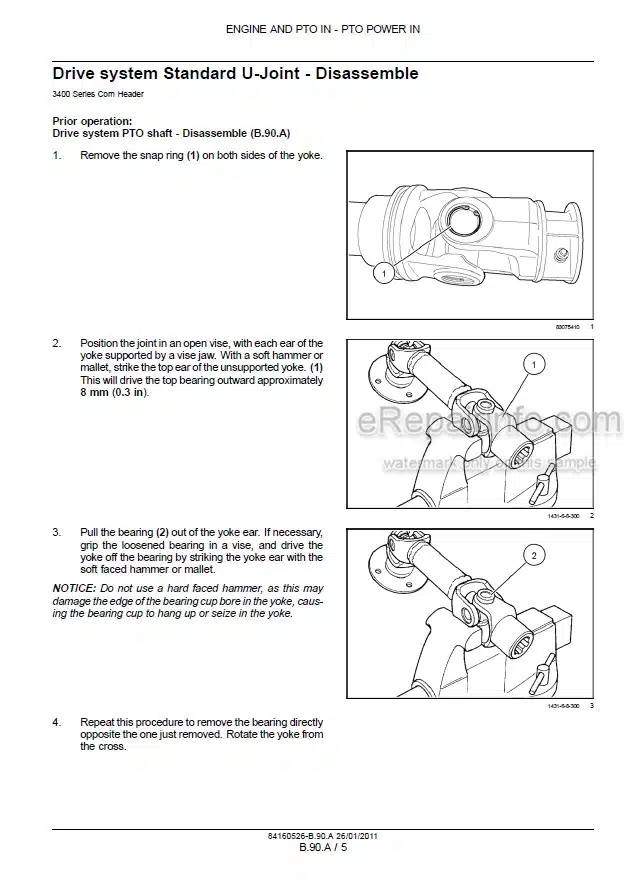 Photo 1 - Case 3406 3408 3412 3416 3418 Service Manual Corn Header 84160526