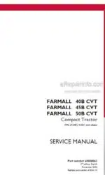 Photo 4 - Case 40B CVT 45B CVT 50B CVT Farmall Service Manual Compact Tractor 48080062