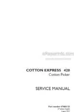 Photo 4 - Case 420 Cotton Express Service Manual Cotton Picker 47466123