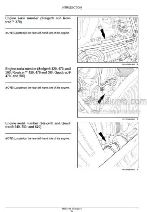 Photo 11 - Case 370 420 470 500 540 580 620 Rowtrac Steiger Quadtrac Tier 4B Final Service Manual Tractor 48193194