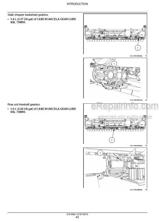 Photo 1 - Case 4408-22 4412-20 4412-22 4416-20 4416-22 4418-20 4418-22 Service Manual Corn Header 51510601