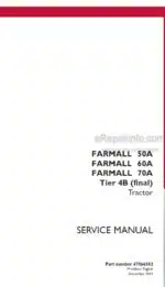 Photo 4 - Case 50A 60A 70A Farmall Tier 4B Final Service Manual Tractor 47866582