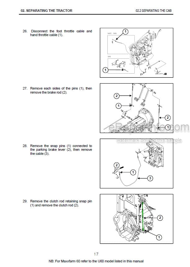 Photo 1 - Case 60 Maxxfarm Preliminary Service Manual Tractor 47673551