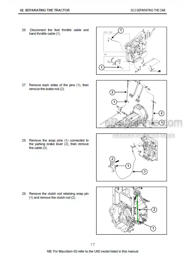 Photo 1 - Case 60 Maxxfarm Preliminary Service Manual Tractor 47673551