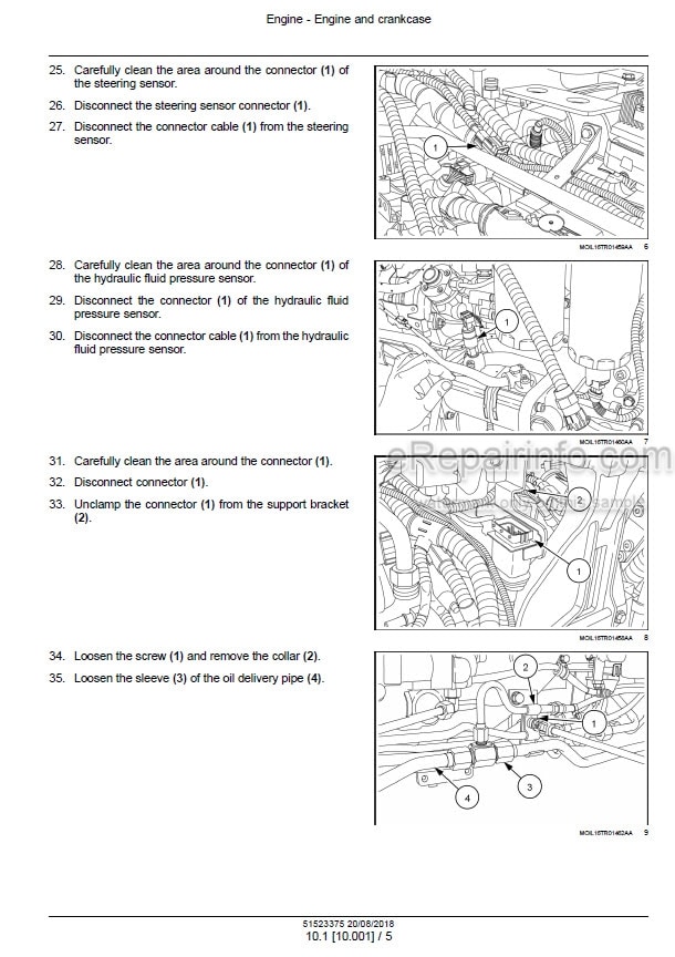 Photo 1 - Case 80F 90F 100F 110F Quantum Service Manual Tractor 51523375