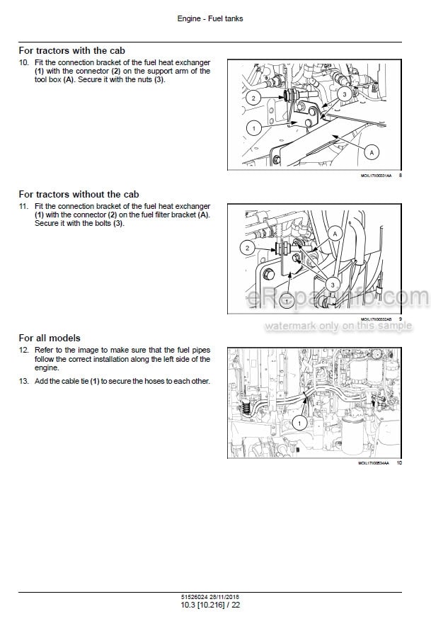 Photo 1 - Case 80F 90F 100F 110F Quantum Service Manual Tractor 51526024