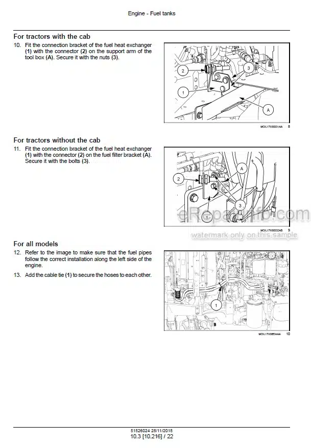 Photo 1 - Case 80F 90F 100F 110F Quantum Service Manual Tractor 51526024