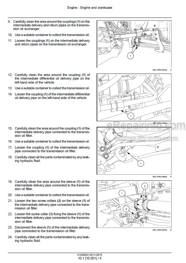 Photo 1 - Case 80N 80V 90N 90V 100N 100V 110N 110V Farmall Tier 4A Interim Service Manual Tractor 51526052
