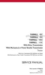 Photo 4 - Case 85C 95C 105C 115C Farmall Service Manual Tractor 47840678