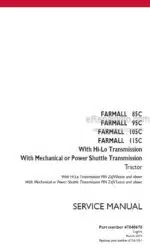 Photo 4 - Case 85C 95C 105C 115C Farmall Service Manual Tractor 47840678