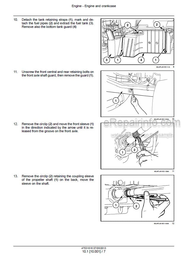 Photo 1 - Case 85C 95C 105C Service Manual Tractor 47531618