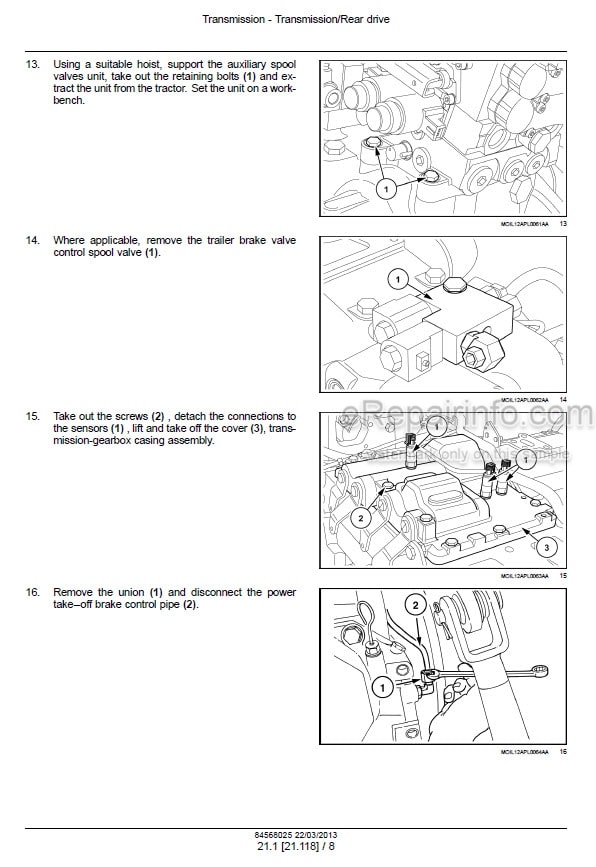 Photo 1 - Case 95U 105U 115U Farmall Efficient Power Service Manual Tractor 84568025
