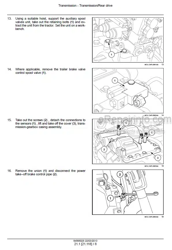 Photo 1 - Case 95U 105U 115U Farmall Efficient Power Service Manual Tractor 84568025