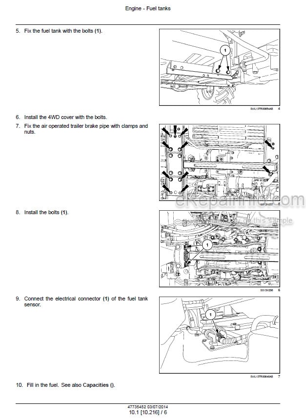 Photo 1 - Case 95U 105U 115U Farmall Pro EP Service Manual Tractor 47735452