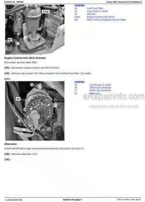 Photo 4 - John Deere 204K 304K Loader Repair Manual TM12998