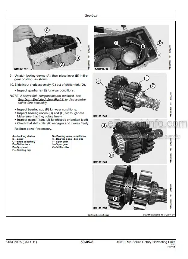 Photo 1 - Kemper 440FI Plus 470FI Plus 490FI Plus Service Manual Rotary Harvesting Unit 84539589A