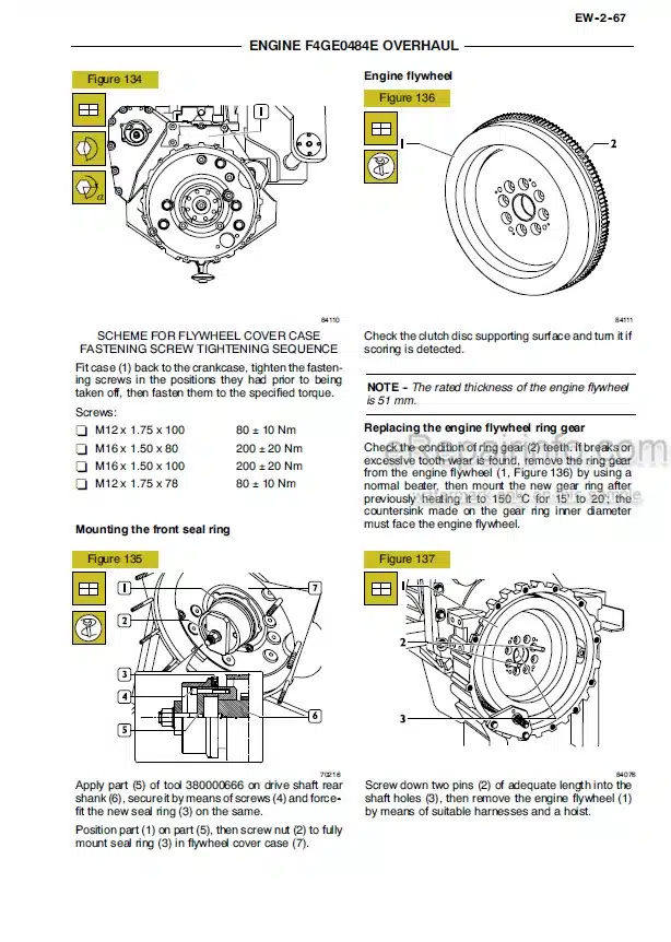 Photo 1 - New Holland CNH F4GE0484E F4GE0684F F4HE0684J F4AE0684K F4AE0684L Repair Manual Engine 60413639