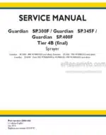 Photo 4 - New Holland Guardian SP.300F SP.345F SP.400F Tier 4B Final Service Manual Sprayer 48001084