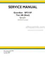 Photo 5 - New Holland Guardian SP310F Tier 4B Final Service Manual Sprayer 48142770