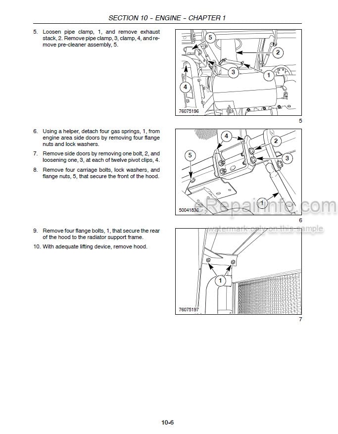 Photo 1 - New Holland H8060 H8080 Repair Manual Self Propelled Windrower 87748656