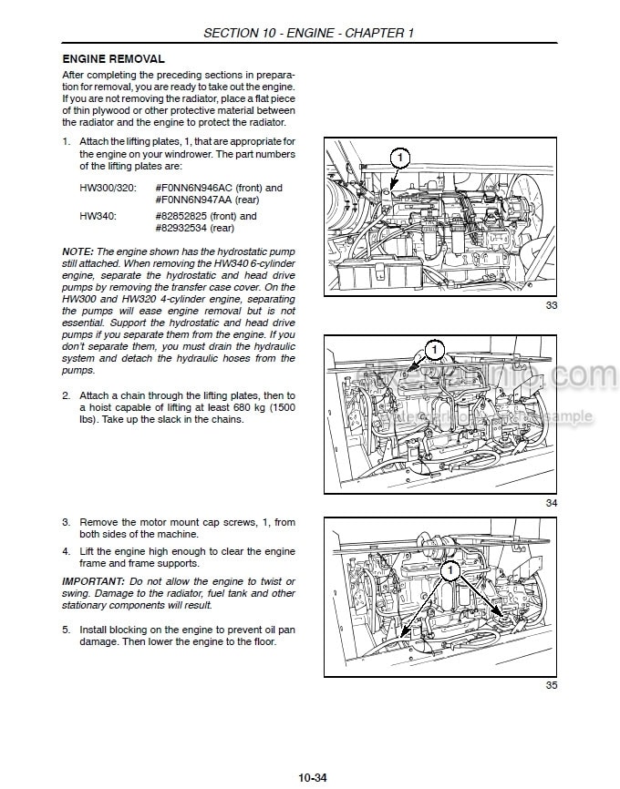 Photo 1 - New Holland HW300 HW320 Speedrower Repair Manual Windrower 86637556