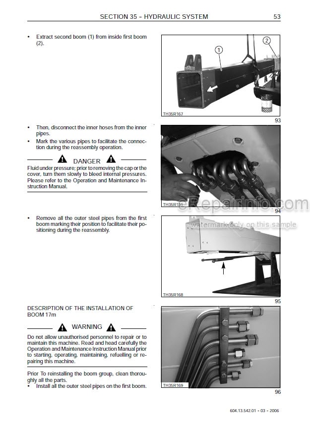 Photo 1 - New Holland LM1340 LM1343 LM1345 LM1443 LM1445 LM1745 Turbo Workshop Manual Telehandler 6041354201