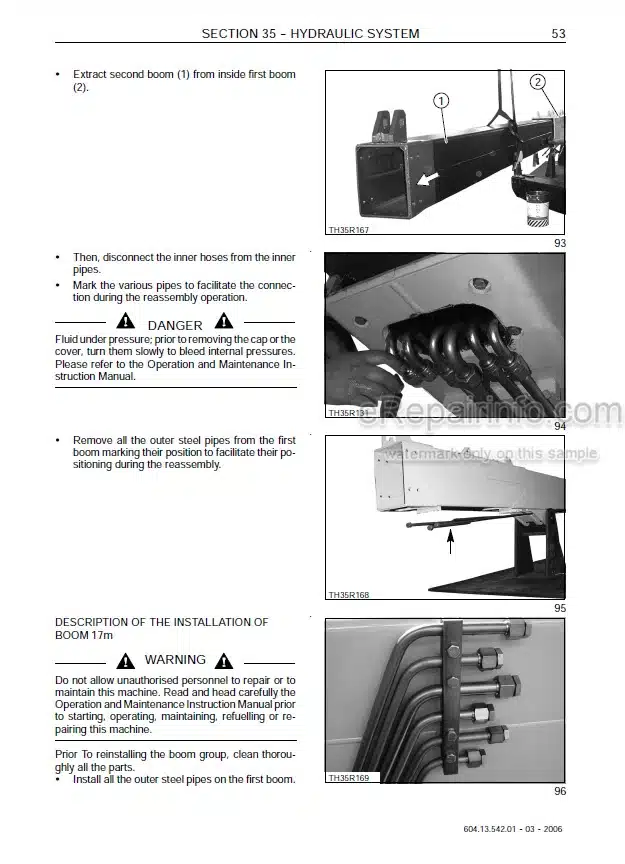 Photo 1 - New Holland LM1340 LM1343 LM1345 LM1443 LM1445 LM1745 Turbo Workshop Manual Telehandler 6041354201