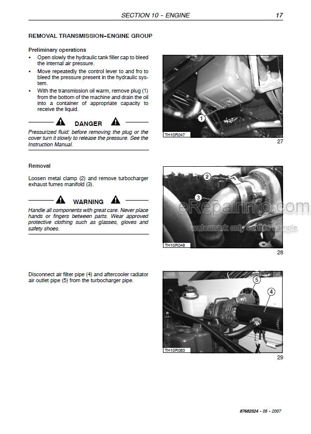 Photo 1 - New Holland LM1340  LM1343  LM1345 LM1443 LM1445  LM1745 Turbo Workshop Manual Telehandler 87682524