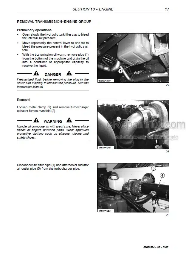 Photo 1 - New Holland LM1340  LM1343  LM1345 LM1443 LM1445  LM1745 Turbo Workshop Manual Telehandler 87682524