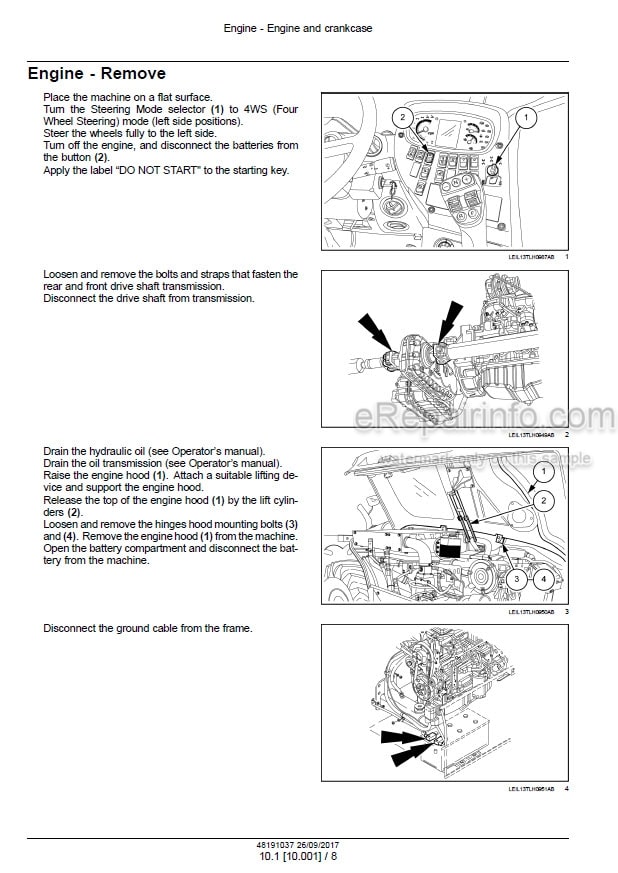 Photo 1 - New Holland LM6.32 LM6.35 LM7.35 LM7.42 LM9.35 Stage IIIB Service Manual Telescopic Handler 48191037