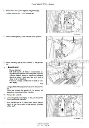 Photo 4 - New Holland Roll Baler 125 Service Manual Round Baler 48123763