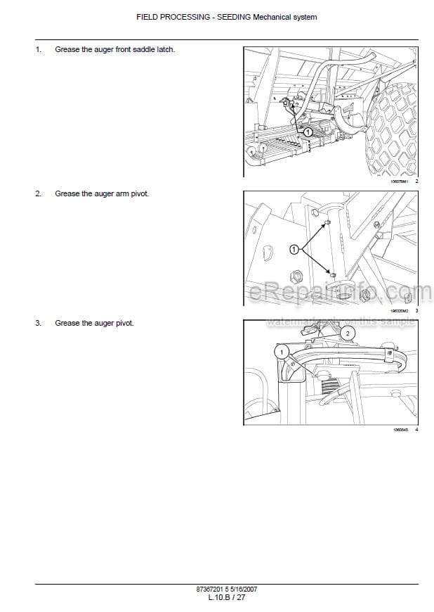 Photo 1 - New Holland SC180 SC230 SC260 SC380 SC430 Repair Manual Air Cart 87367201