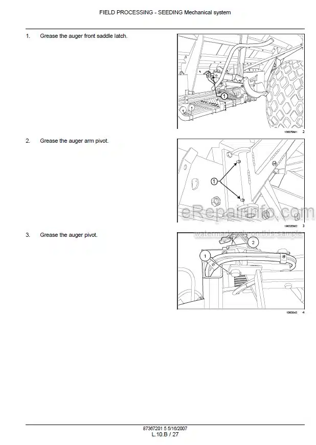 Photo 1 - New Holland SC180 SC230 SC260 SC380 SC430 Repair Manual Air Cart 87367201
