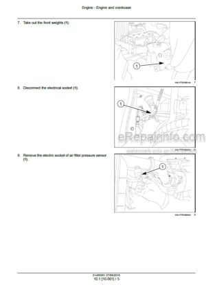 Photo 7 - New Holland W190B Tier 3 Service Manual Wheel Loader 84299253