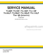Photo 4 - New Holland T4.80F T4.90F T4.100F T4.110F T4.80LP T4.90LP T4.100LP T4.110LP Tier 4A Interim Service Manual Tractor 51526006
