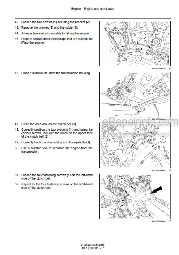 Photo 1 - New Holland T4.80F T4.90F T4.100F T4.110F T4.80LP T4.90LP T4.100LP T4.110LP Tier 4A Interim Service Manual Tractor 51526006