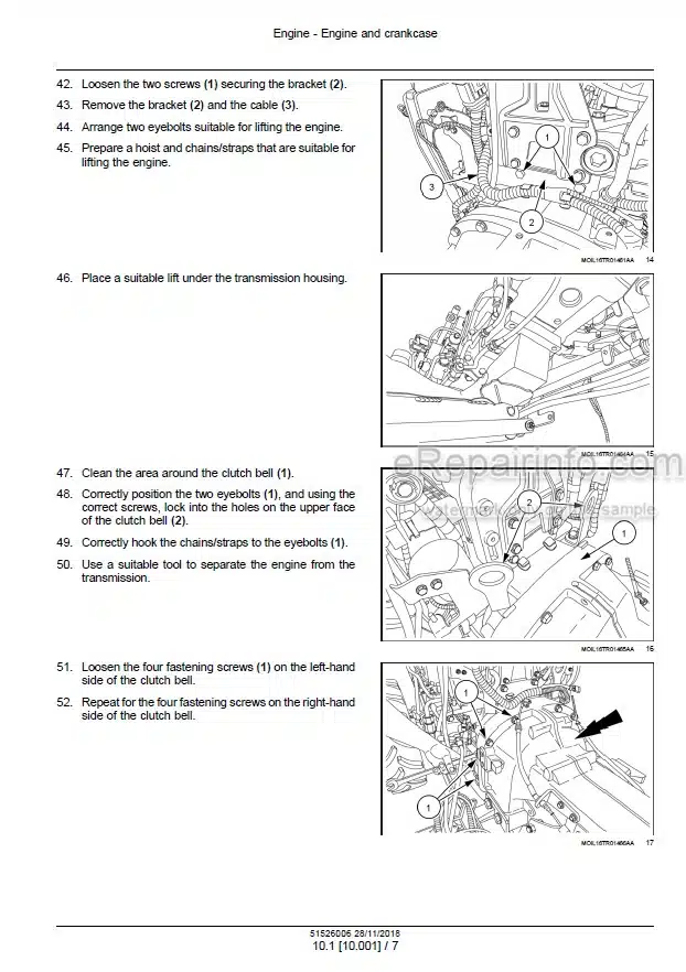 Photo 1 - New Holland T4.80F T4.90F T4.100F T4.110F T4.80LP T4.90LP T4.100LP T4.110LP Tier 4A Interim Service Manual Tractor 51526006