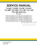 Photo 4 - New Holland T4.80F T4.80V T4.90F T4.90V T4.100F T4.100V T4.110F T4.110V Tier 4A Interim Service Manual Tractor 51430128