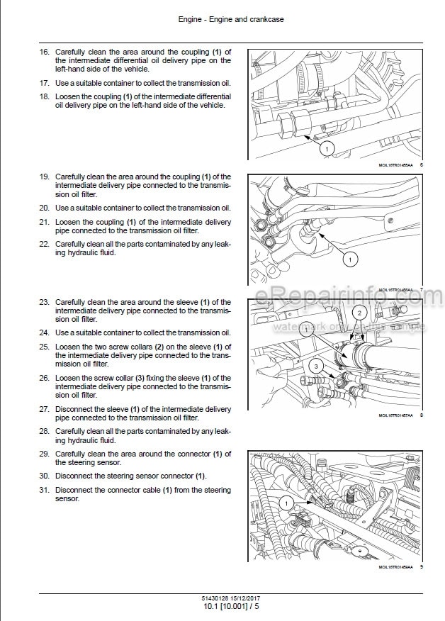 Photo 1 - New Holland T4.80F T4.80V T4.90F T4.90V T4.100F T4.100V T4.110F T4.110V Tier 4A Interim Service Manual Tractor 51430128