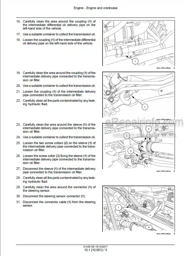 Photo 1 - New Holland T4.80F T4.80V T4.90F T4.90V T4.100F T4.100V T4.110F T4.110V Tier 4A Interim Service Manual Tractor 51430128