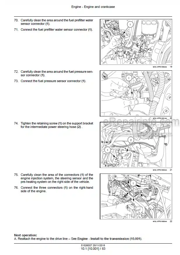 Photo 1 - New Holland T4.80V T4.90V T4.100V T4.110V T4.80N T4.90N T4.100N T4.110N Service Manual Tractor 51526007