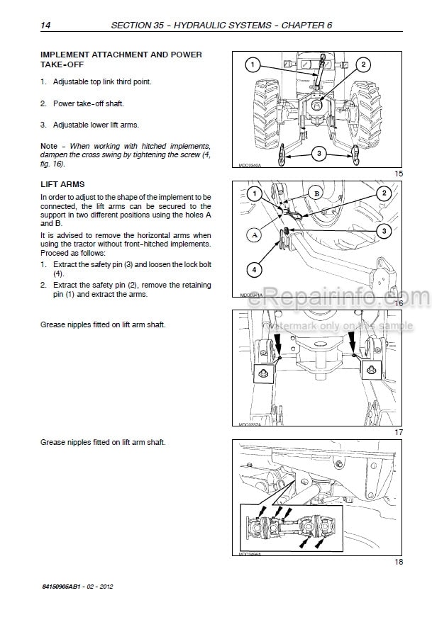 Photo 1 - New Holland T4020V T4030V T4040V T4050V T4060V T4030N T4040N T4050N T4060N Service Manual Tractor 84150905B1