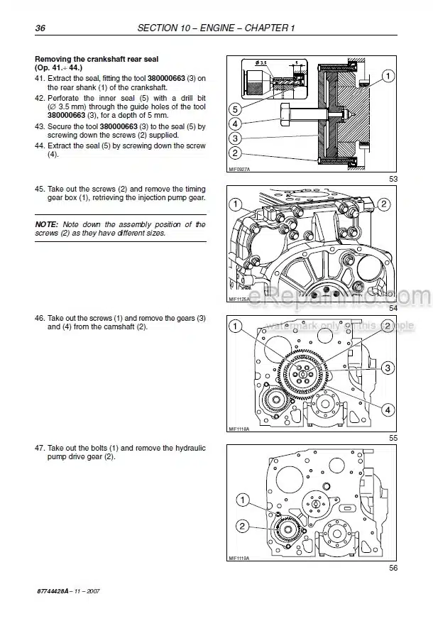Photo 1 - New Holland T4040 T4050 Service Manual Tractor 87744428A