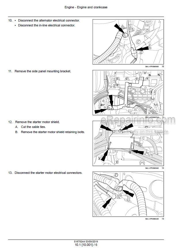 Photo 1 - New Holland T6.125 T6.145  T6.155 T6.165 T6.175 T6.180 Auto Command Tier 4B Final  Service Manual Tractor 51675244