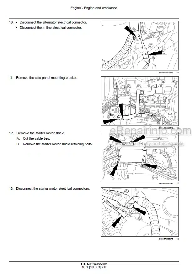 Photo 1 - New Holland T6.125 T6.145  T6.155 T6.165 T6.175 T6.180 Auto Command Tier 4B Final  Service Manual Tractor 51675244