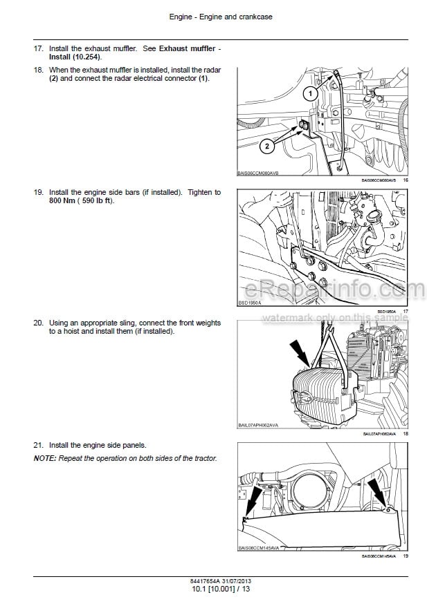 Photo 1 - New Holland T7.240 T7.245 Service Manual Tractor 84417654A