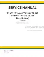 Photo 4 - New Holland T9.435 T9.480 T9.530 T9.565 T9.600 T9.645 T9.700 Tier 4B Final Service Manual Tractor 48193205