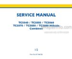 Photo 4 - New Holland TC5040 TC5050 TC5060 TC5070 TC5080 Hillside Service Manual Combine 87734472B