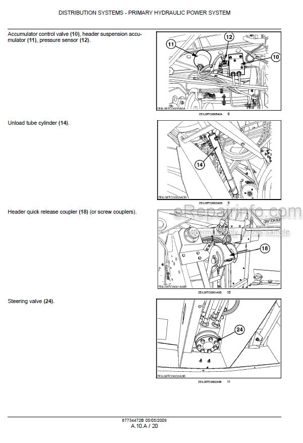 Photo 1 - New Holland TC5040 TC5050 TC5060 TC5070 TC5080 Hillside Service Manual Combine 87734472B