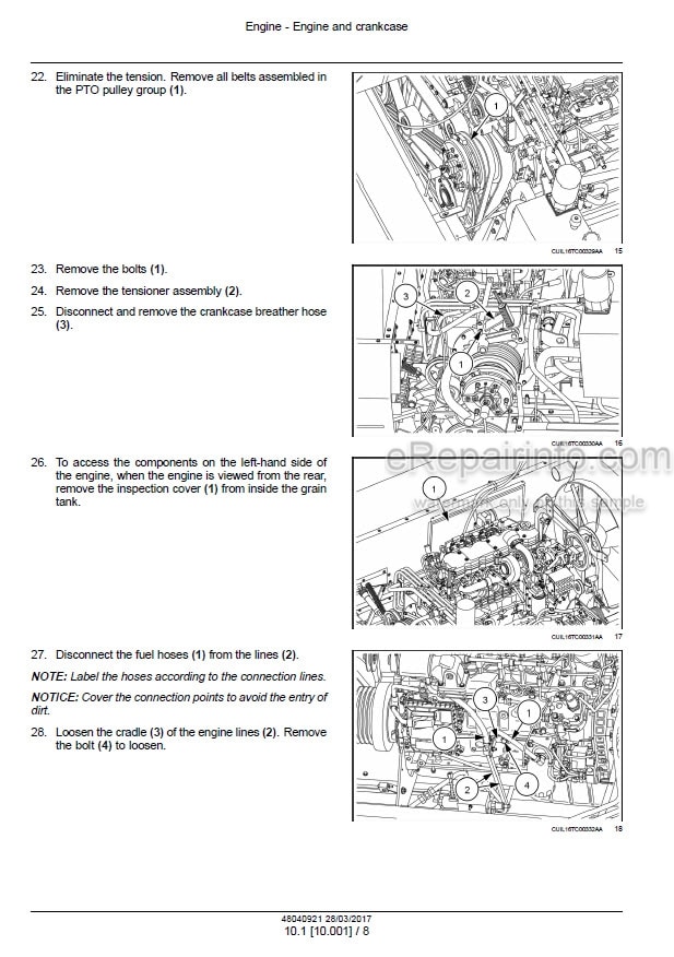 Photo 1 - New Holland TC5070 Tier 3 Service Manual Utility Combine 48040921